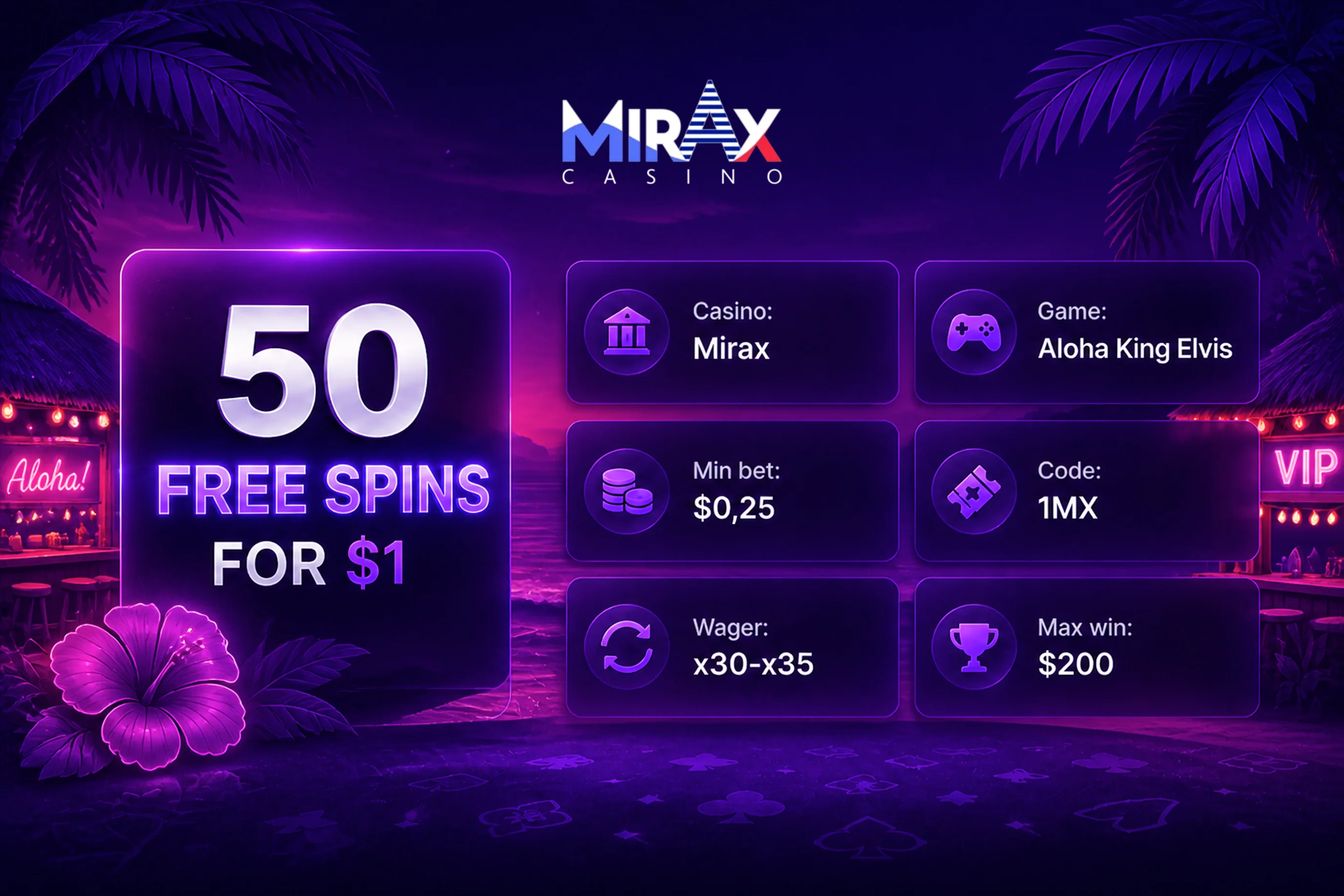Mirax Casino with $1 Deposit Bonus