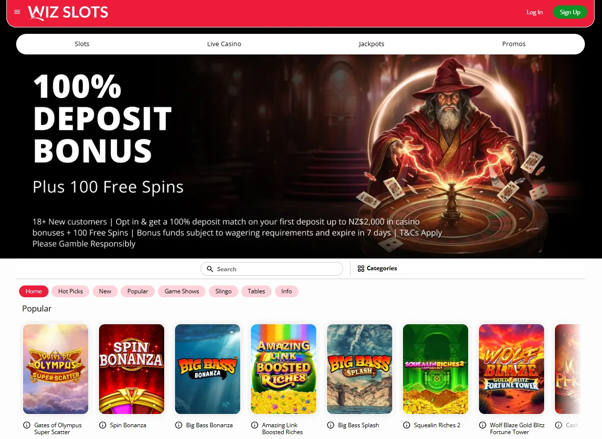 wiz slots casino