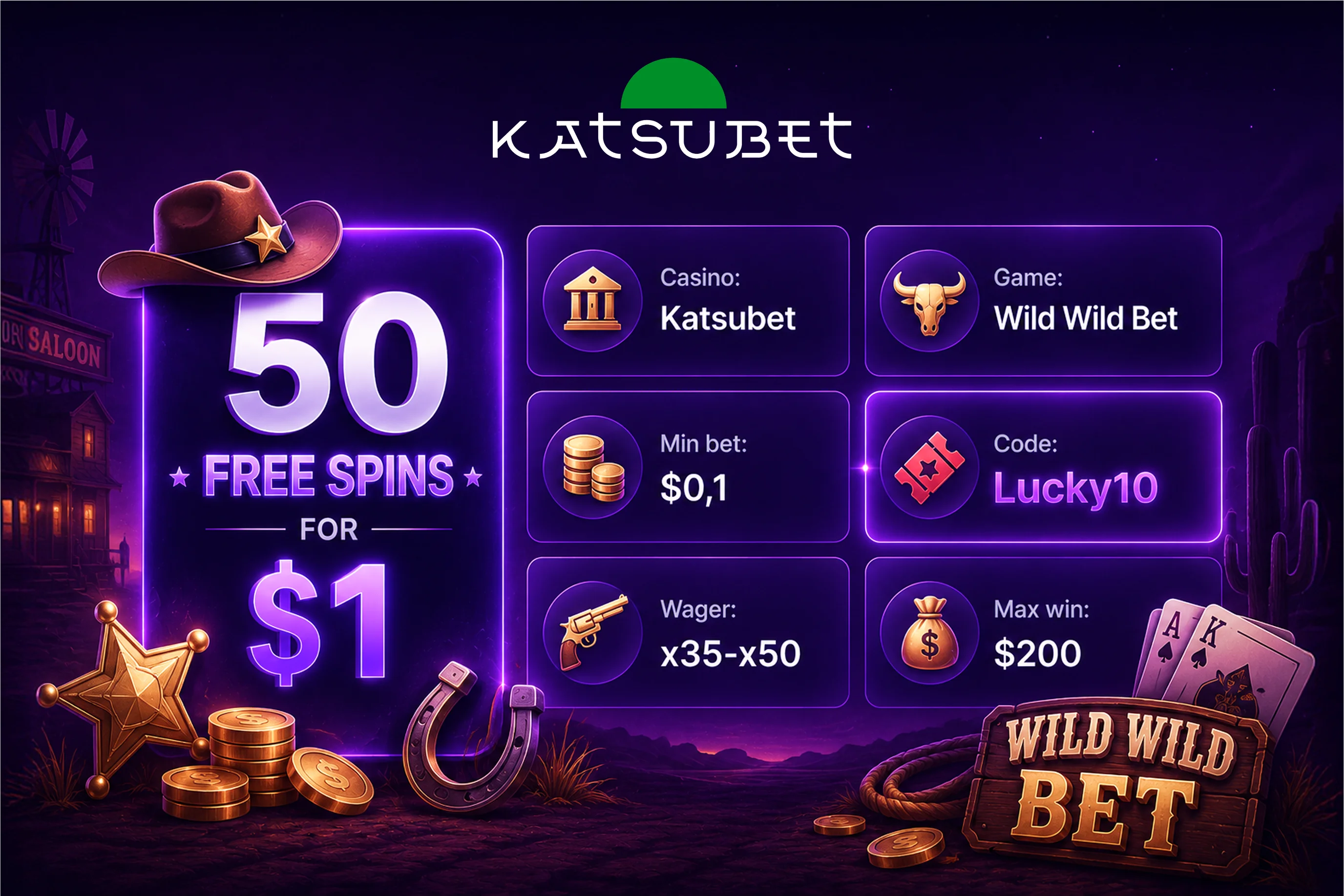 Katsubet Casino with 1 dollar