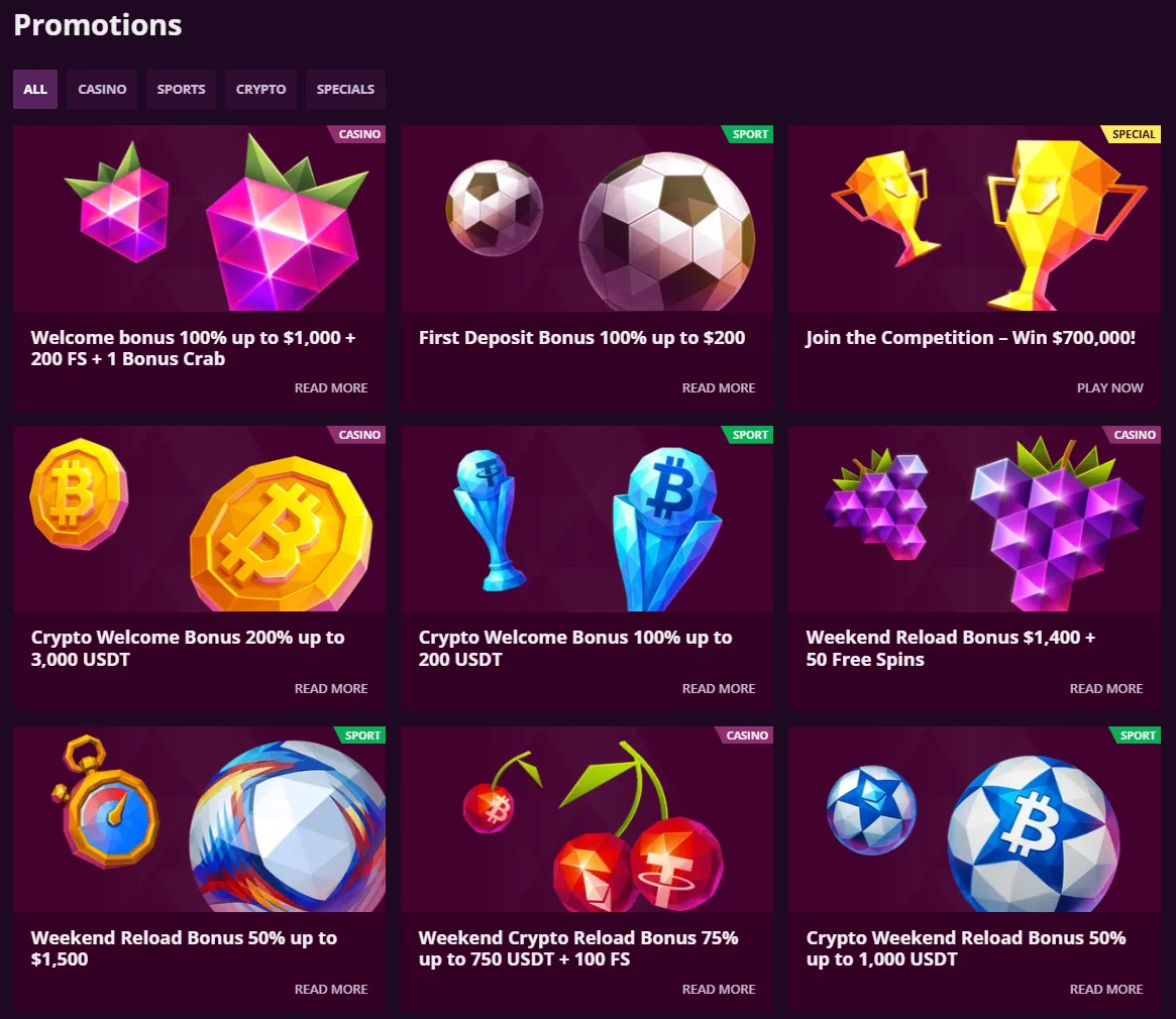 malina casino bonuses
