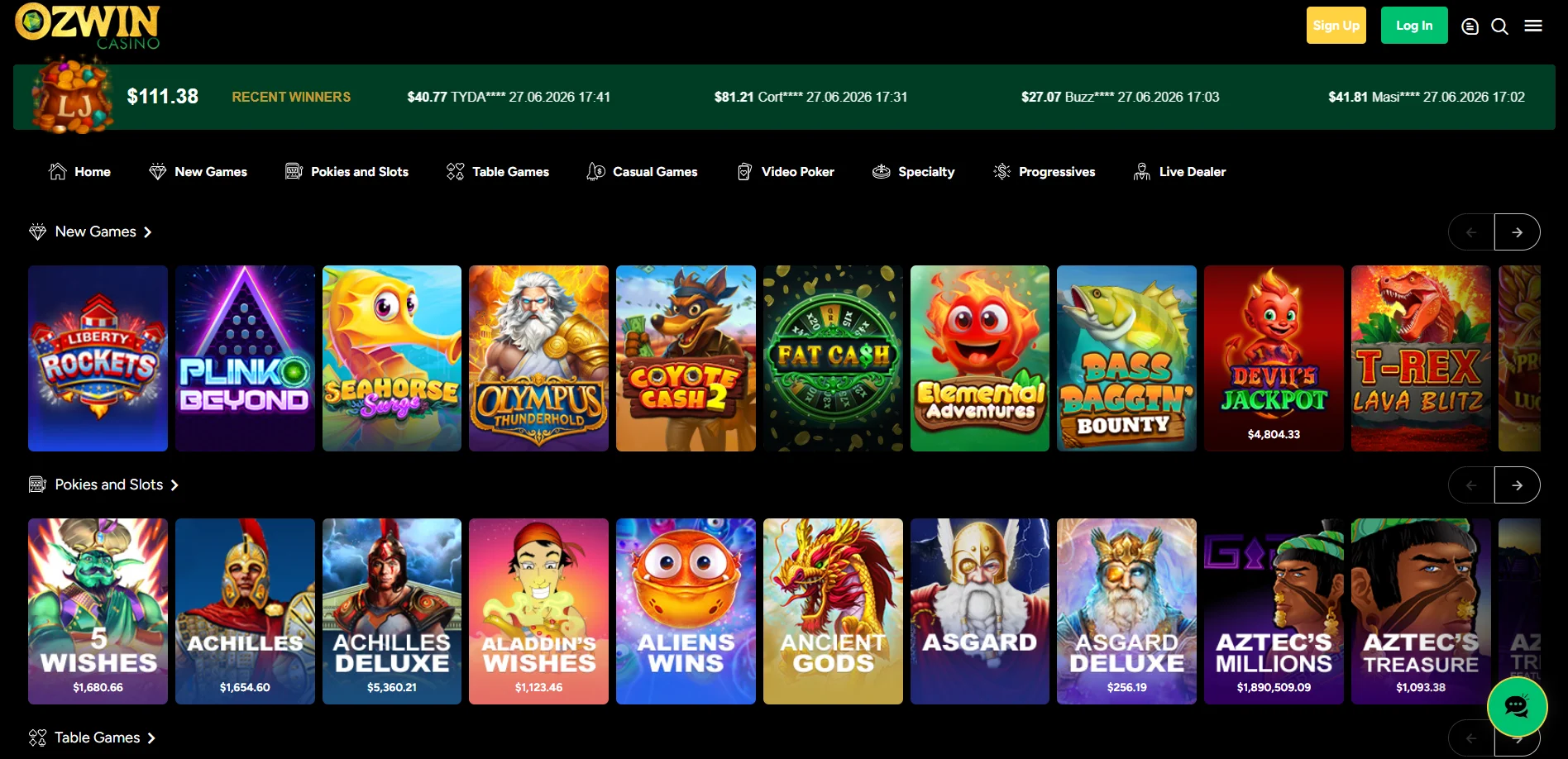 ozwin casino slots