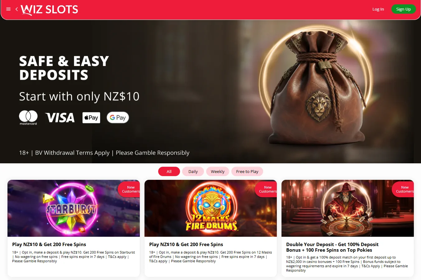 wiz slots no deposit bonus